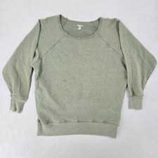 Aerie Womens Small Green Raglan Raw Neckline French Terry Oversized Sweatshirt