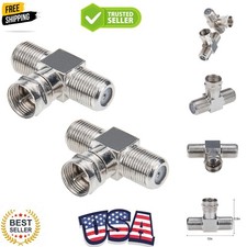 Coaxial Cable Splitter, TV Splitter 2 in 1 Out 2-Pack F Type RG6 Male to 2 F ...