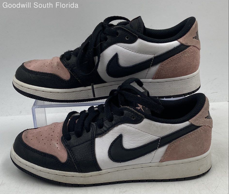 Authentic Nike Girls Air Jordan 1 Low OG Pink White Sneaker Shoes Size 5.5Y