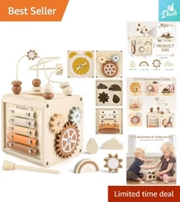 Compact 5-in-1 Activity Cube for Babies - Creative Learning & Play for 1-3