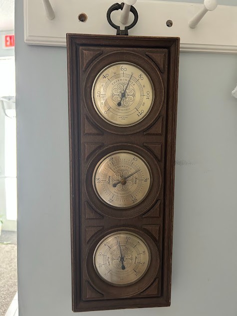 Vintage Springfield Thermometer Barometer Humidity Meter Plastic Faux Wood NICE!