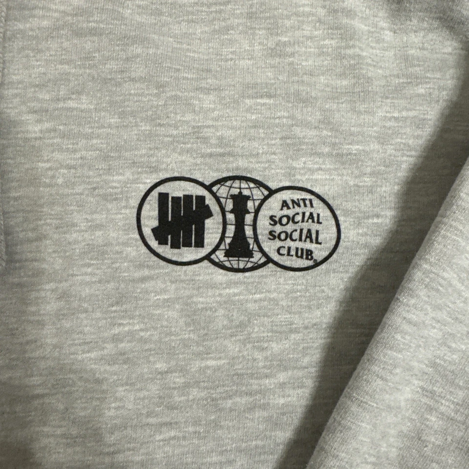 Pre Owned Men’s Hoodie Anti Social Social Club X Undefeated Position Small Gray - Image 3 of 4