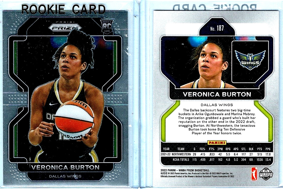 VERONICA BURTON 2022 Panini Prizm WNBA RC #187 🏀 VALKRIES