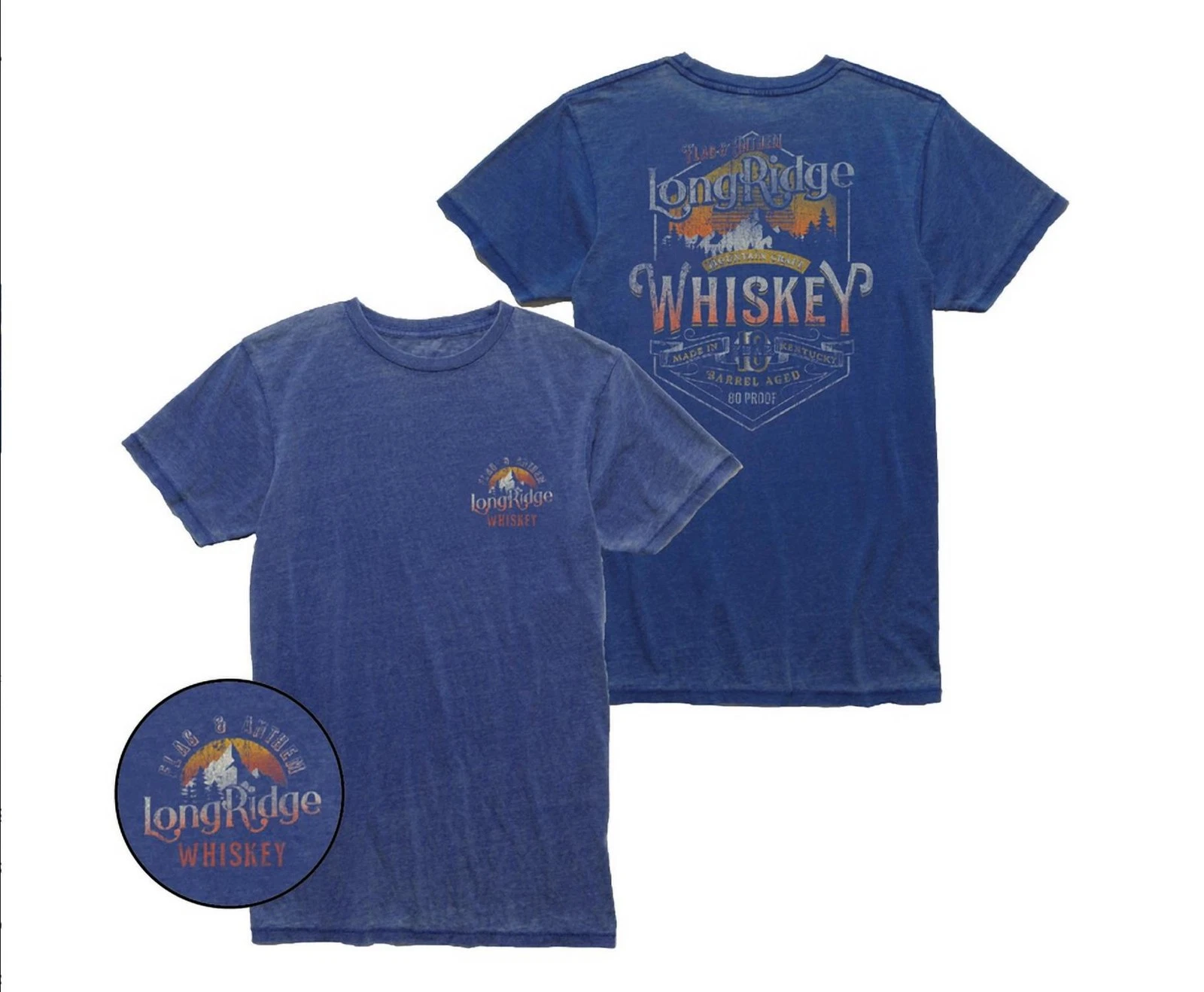 Flags & Anthem Men's Long Ridge Whiskey Short Sleeve Tee Size L