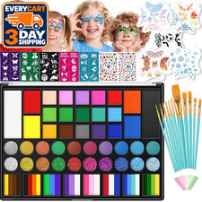 49 Colors Face Painting Kit for Kids, Water Activated Face Paint Makeup Kit