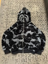 BAPE ABC Camo Boa Shark Relaxed Fit Full Zip Hoodie Black Size L