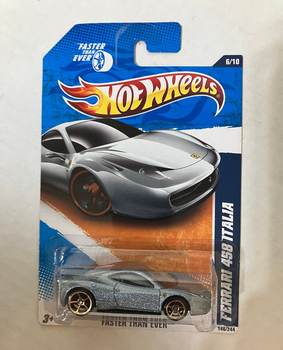 Hot Wheels Ferrari 458 Italia Silver Faster Than Ever 2010 | eBay