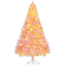 6ft Pre-Lit Artificial Christmas Tree – 250 Warm White LEDs, 1000 Realistic Tips