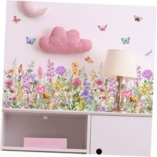 Wall Decals Peel Stick Floral Wall Art - Removable Flower Wall Wildflower