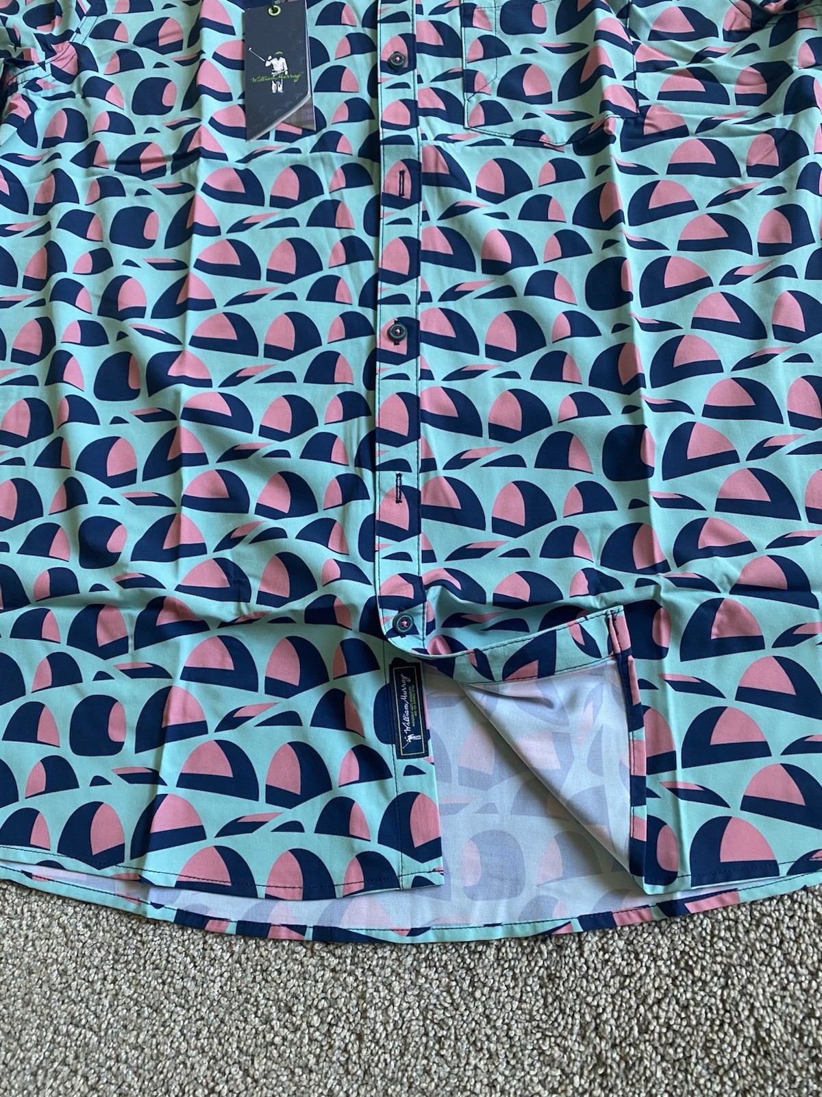 X-LARGE William Murray Golf Men's Building Bridges Button Shirt Short Sleeve NEW