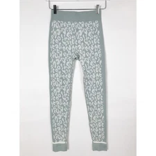 Sweaty Betty Leggings Womens Medium 8 Green Animal Cheetah Stretch Base Layer