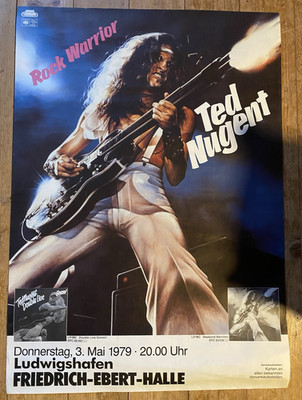 Ted Nugent Rock Warrior Konzertposter Ludwigshafen 3. Mai 1979 Hochformat