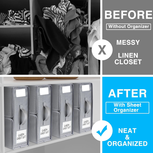Sheetcube Bettlaken Organizer und Aufbewahrung, 4er Pack Blatt Ordner Organizer (Queen - Bild 6 von 12