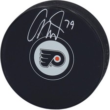 Carter Hart Philadelphia Flyers Signed Hockey Puck