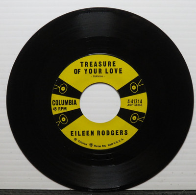 EILEEN RODGERS TREASURE OF YOUR LOVE/A LITTLE BIT BLUER (VG+) 4-41214 45 RECORD