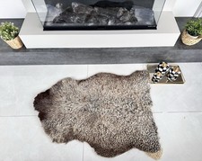  100 Natural Gotland Sheepskin Rug,sheepskin Pelt,Natural Color,Taupe,Camel.