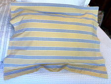 Pottery Barn Pair Standard Pillow Shams Yellow Blue Stripe 20x25 100 Cotton