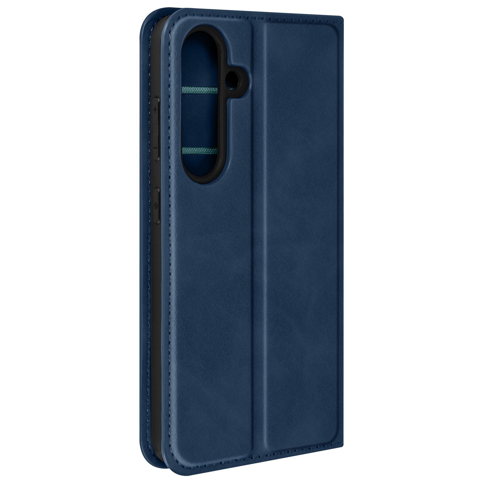 Coque Galaxy S25 antichoc et souple Avizar bleu nuit effet cuir
