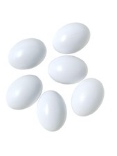 6 Pcs Wooden Eggs Fake Chicken White Eggs Set of Wooden Fake Eggs to Help Lay...