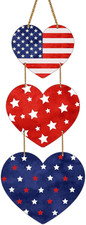 4Th of July Decorations Patriotic Decorations Heart Patriotic Wreath Hanging Sig