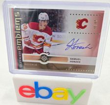 2024-25 Ultimate Samuel Honzek GOLD /99 Ultimate Emblems Rookie Auto Flames