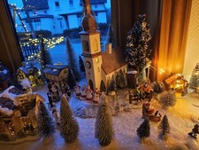 Komplettes Winterdorf mit Figuren Incl. Beleuchtung von Töpferei Langerwehe