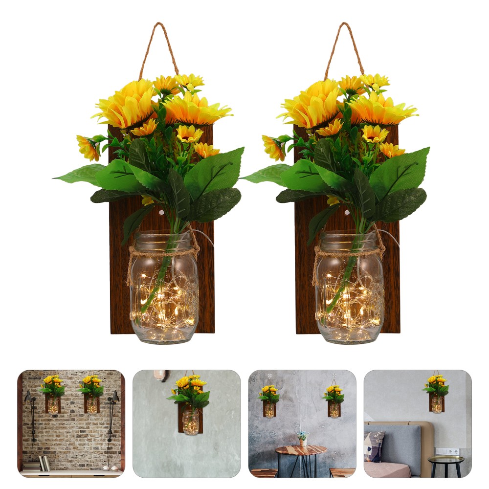 2 Sets Einmachglas Lichter Hängeleuchten Für Wandkunst Einmachglas-Hängeleuchte