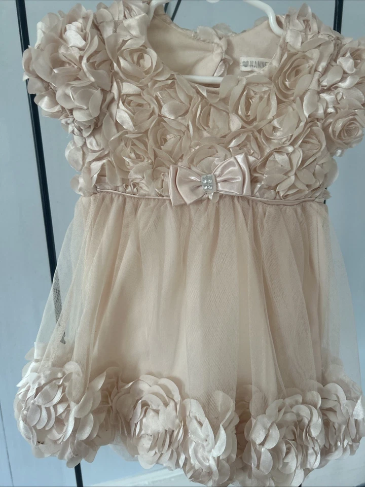 Vestido Nannette Baby Champagne Color 3D Flores Niño Pequeño 24M Foto 2 de 4
