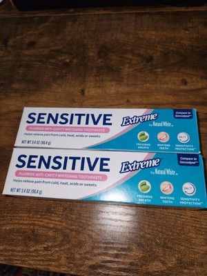 2x Natural White Sensitive Extreme Whitening Toothpaste 3.4 oz each