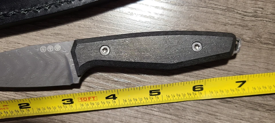 Boker AK1: Damascus w/ Coral Carbon Fiber Handles - Image 2 of 4