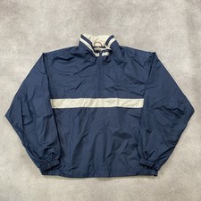 Dockers Anorak Jacket Men's XL Vintage Half Zip Pullover Windbreaker, Navy