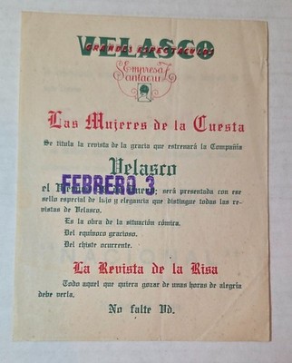 1927 Gran Teatro Nacional in Havana, Cuba, theater program ad  #2