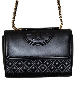 Tory Burch Black Leather Fleming Convertible Bag $598