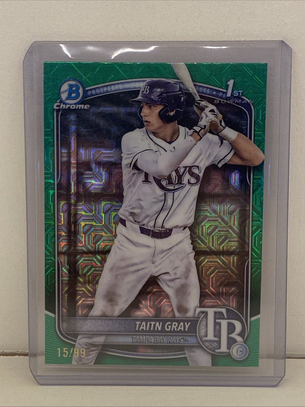 Taitn Gray 2025 1st Bowman Draft Chrome Mega Box Green Mojo Refractor /99 #BDC-7