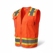 FX Safety Orange Polyester High Visibility Safety Vest, ANSI/ ISEA 107-2010