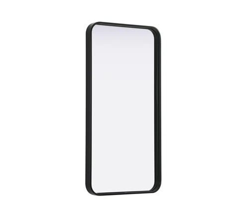 Elegant Decor Contour Metal Rectangle Mirror 18X36" Black - Picture 4 of 11