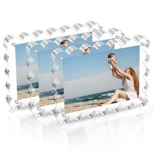 3 Pack 4x6 Acrylic Picture Frame, Double-Sided Tabletop Display