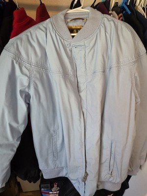 Vintage Derby Of San Francisco Light Gry Bomber Jacket Gold Paisley Lining Size 