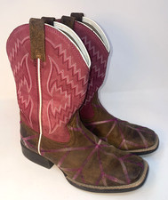 Ariat Twisted Tycoon Kids Pink Brown Western Boots Sz 2 10021594 Cowboy Leather
