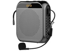 Portable Voice Amplifier with Headset Microphone, Rechargeable, USB, Black