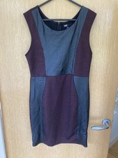 DBD David Bitton Black Burgundy Evening Bodycon Dress Size Large