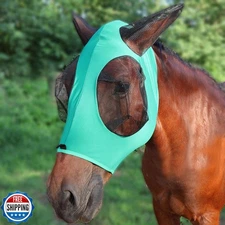 KZWT Stretch Horse Fly Mask with Comfortable Fit - Breathable Mesh UV Protect
