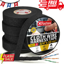 Wire Harness Tape, 3/4-Inch X 50-Foot 5-Pack , High Temp Wiring Loom Harness, S