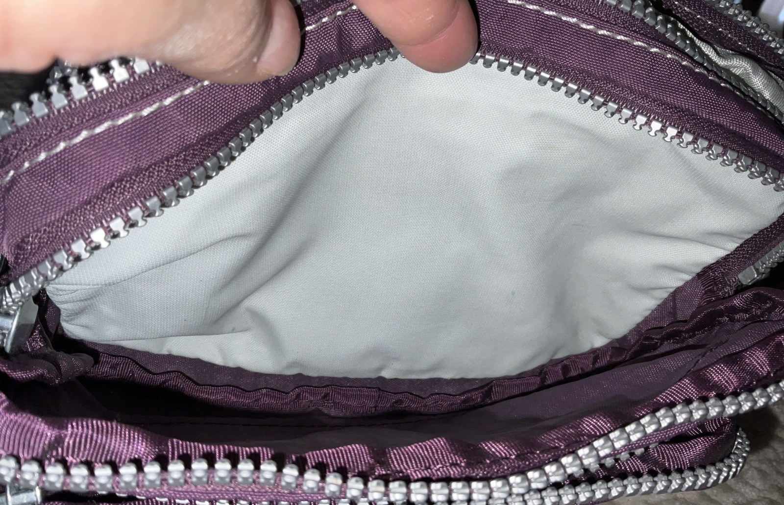 Kipling Crossbody Plum Bag Rectangular Nylon Purs… - image 9