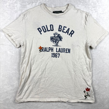 Polo Country Ralph Lauren T Shirt Medium Polo Bear Embroidered Double Sided READ