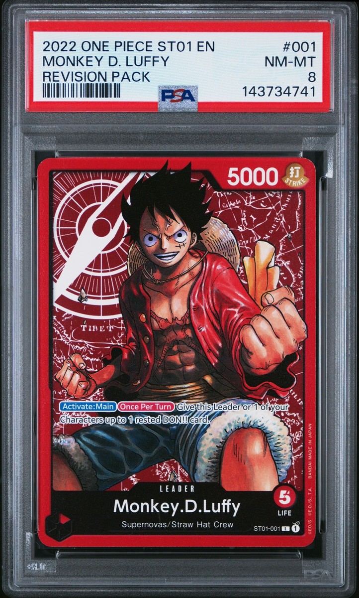 PSA 8 2022 One Piece Starter Deck St01-Straw Hat Crew #001 Monkey