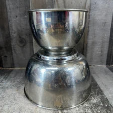 Set of 2 Hamilton Beach Model k Mixer Stainless Steel Mixing Bowls Racine Wiscon