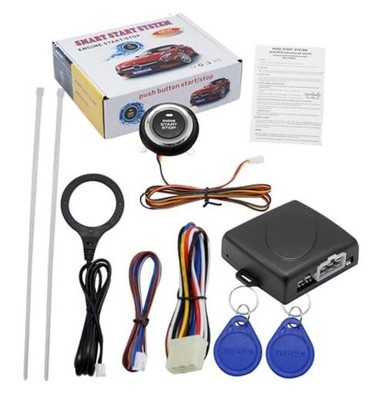 Push to Start Ignition Kit Smart RFID Push Button Engine Starter Kit, Keyless 