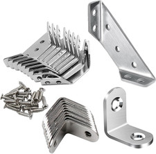 20 Pack Universal Stainless Steel Furniture Corner Connector, Stainless Steel An