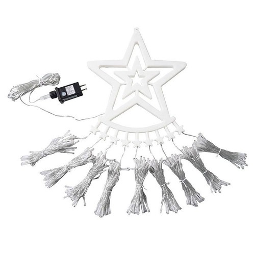 USB Charging Waterfall Star Lights Warm White Outdoor Light String - Picture 3 of 18